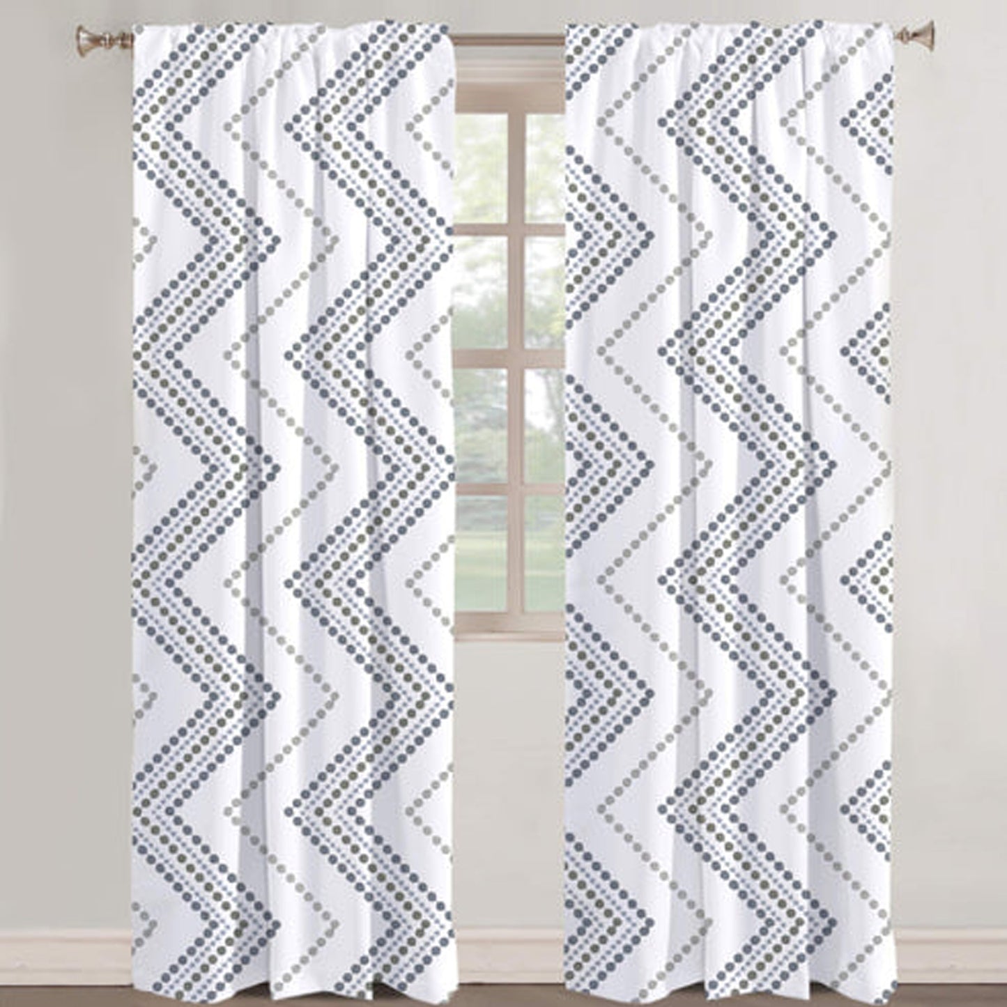 Azura - Set of 2 Panels Crewel Embroidered Curtains | Linen Cotton Mix | Fully Embroidered | Lined