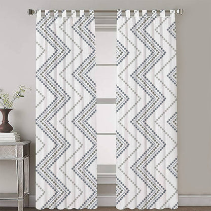 Azura - Set of 2 Panels Crewel Embroidered Curtains | Linen Cotton Mix | Fully Embroidered | Lined