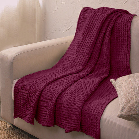 Pure Linen - Waffle Weave Throw Blanket