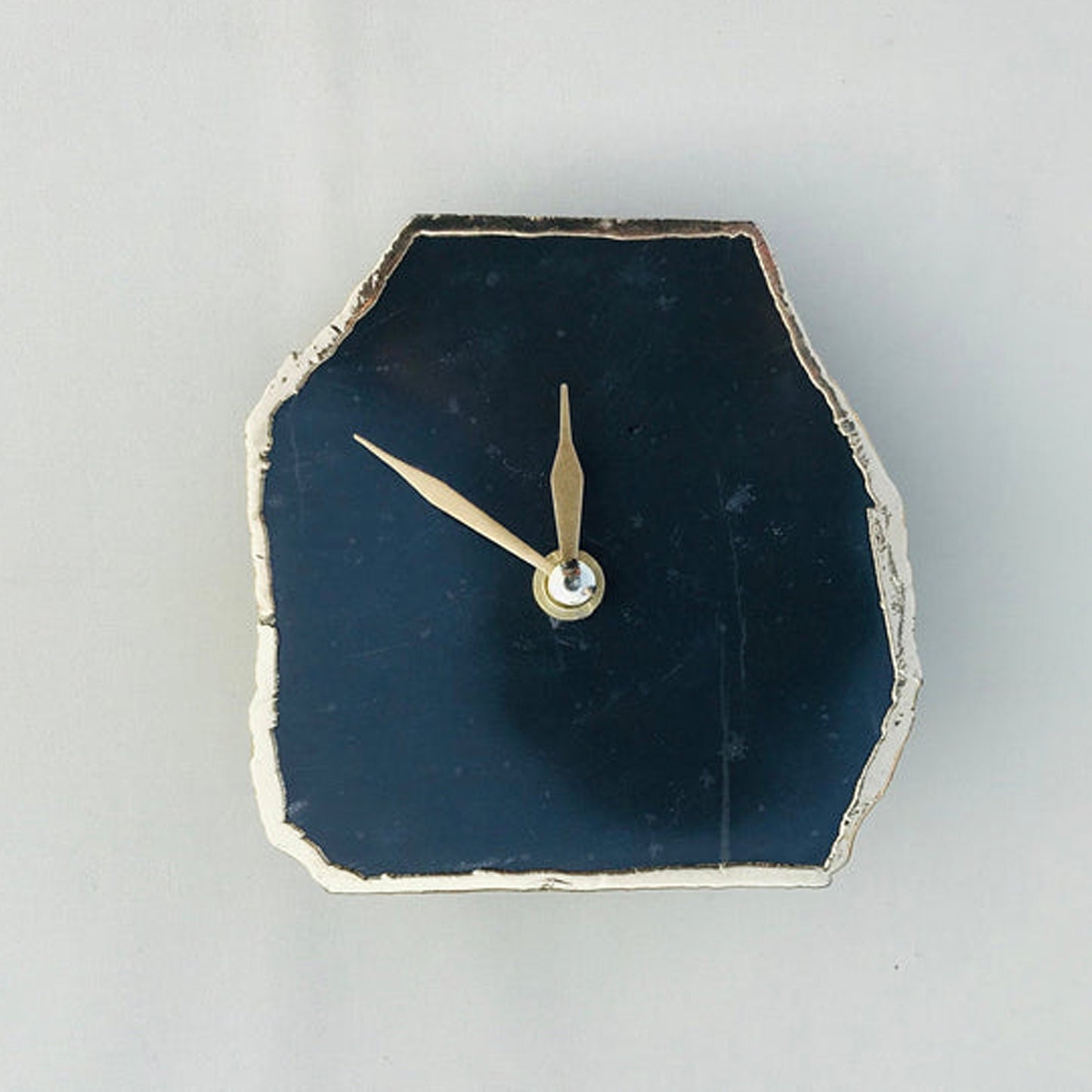 Black Agate Desk/wall Clock/Personalised Momento