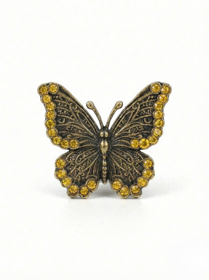 Antique Brass Butterfly Drawer Knobs