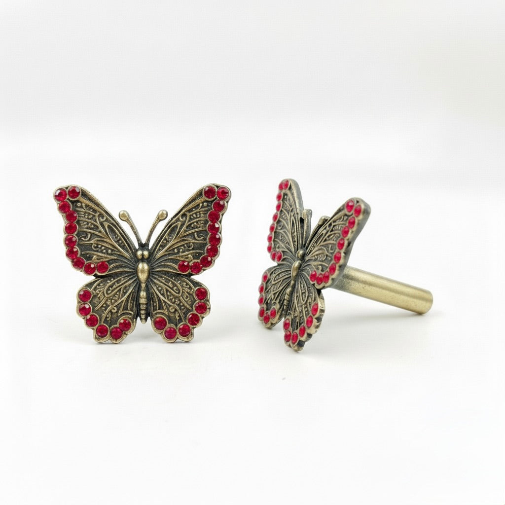 Antique Brass Butterfly Drawer Knobs