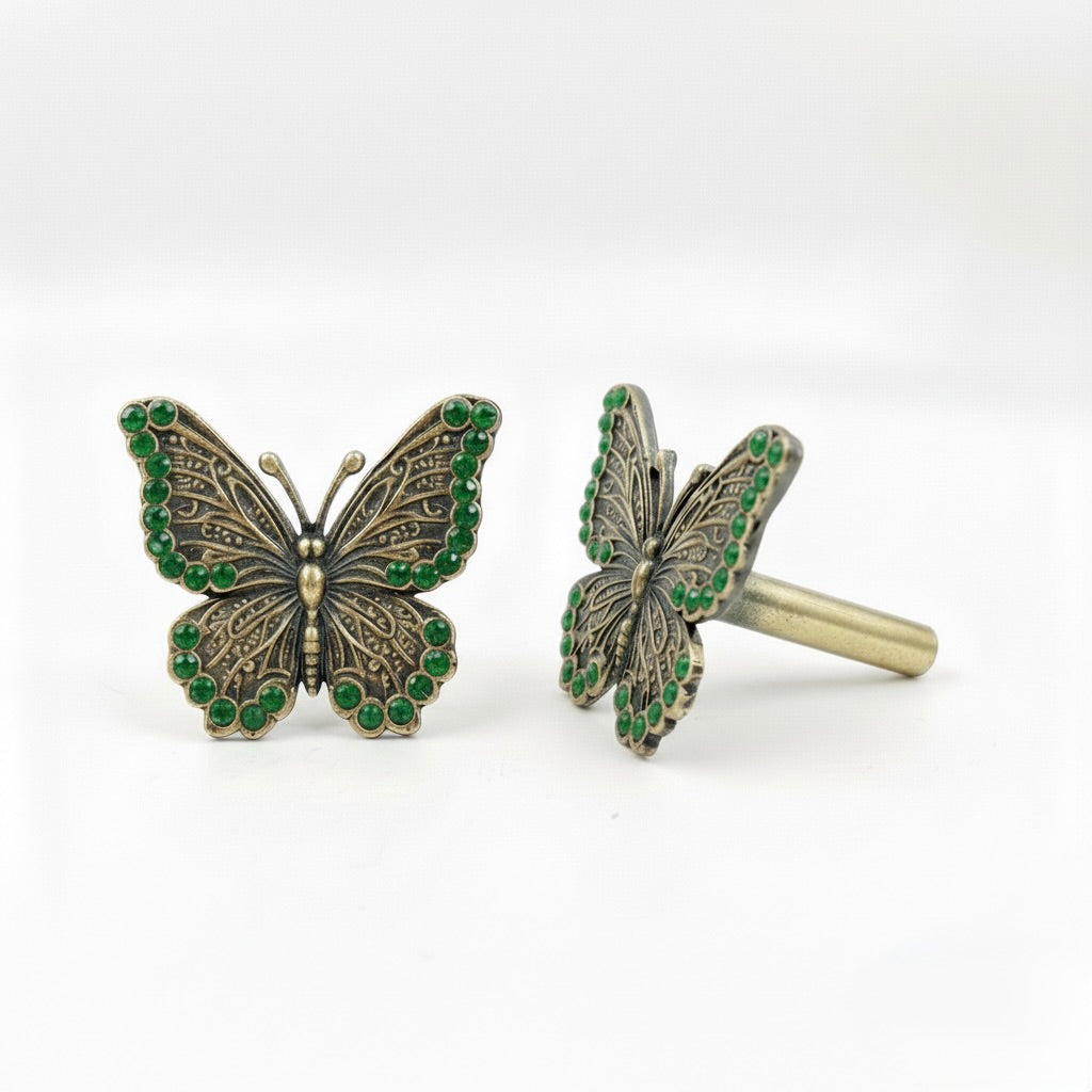 Antique Brass Butterfly Drawer Knobs