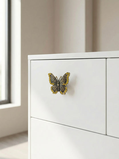 Antique Brass Butterfly Drawer Knobs