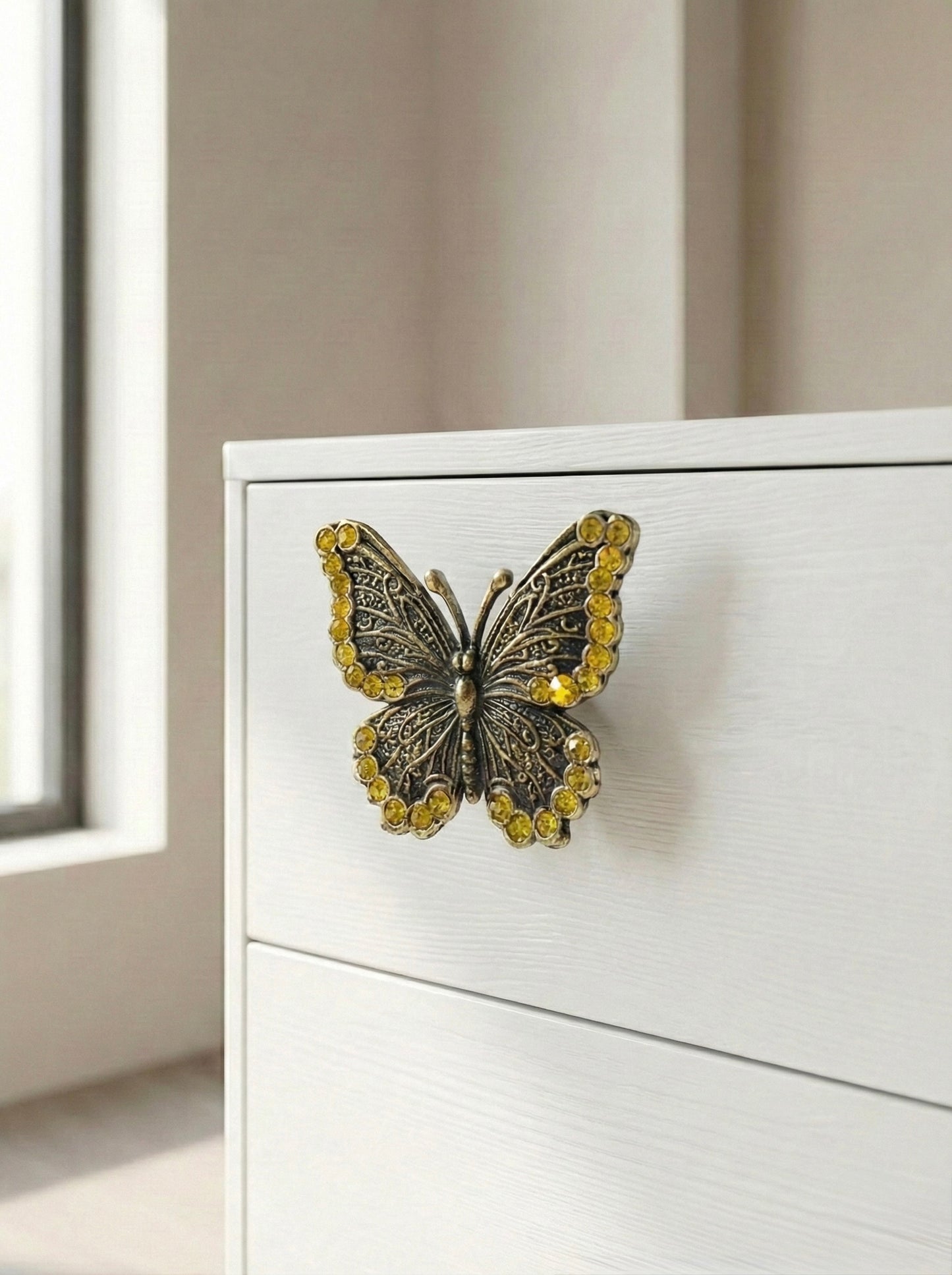Antique Brass Butterfly Drawer Knobs