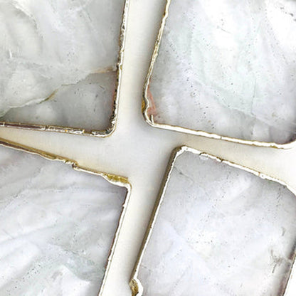 Clear Quartz/Gemstone/Semi-precious stone/Agate - Set of 4 large coasters/Personalised Momentos