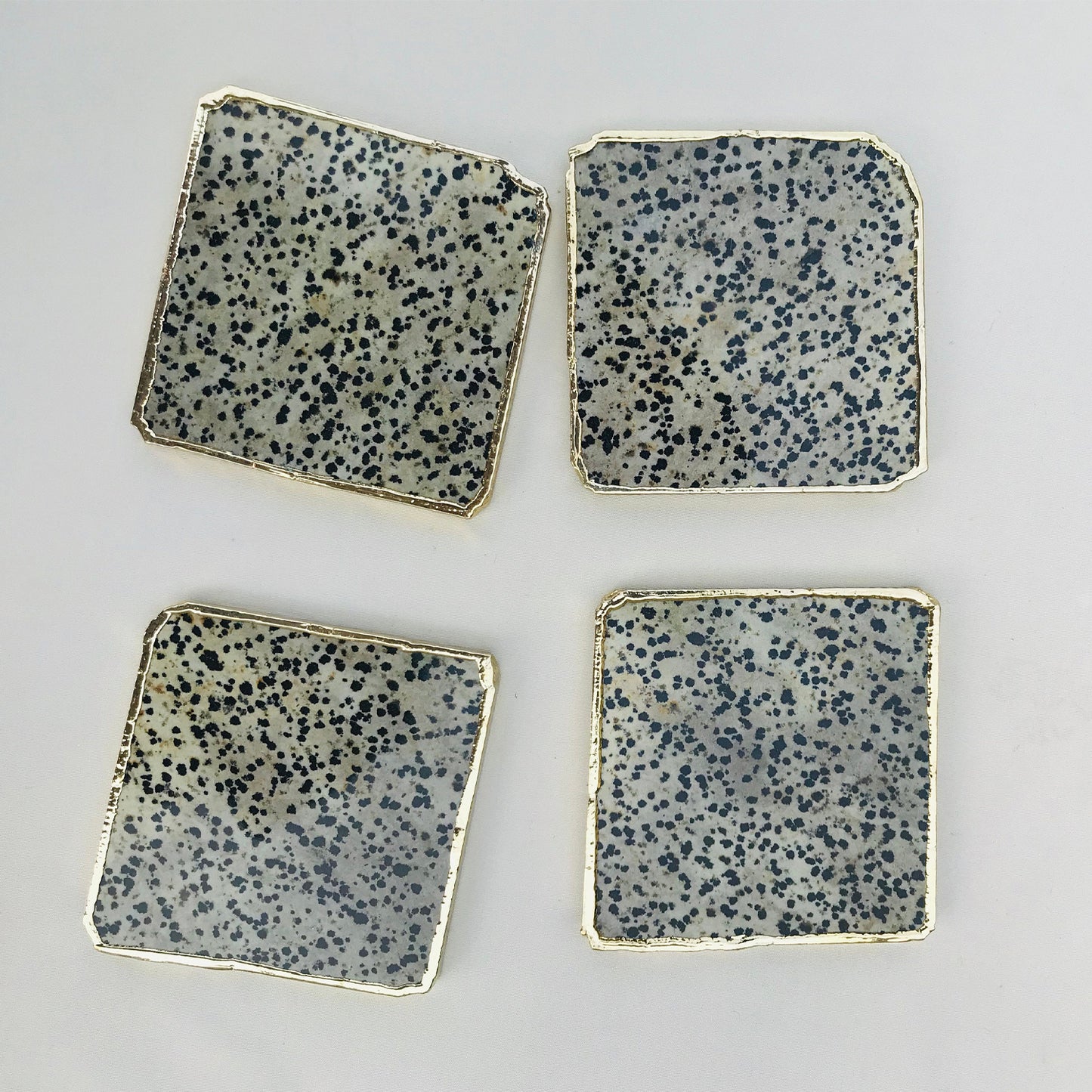 Dalmatian Jasper/Gemstone/Semi-precious stone/Agate - Set of 4 Large Coasters/Personalised Momentos