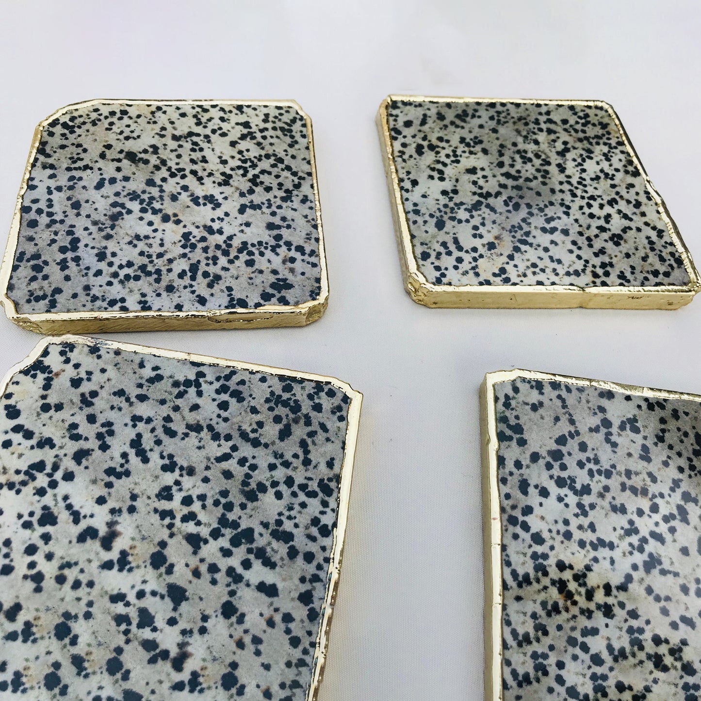 Dalmatian Jasper/Gemstone/Semi-precious stone/Agate - Set of 4 Large Coasters/Personalised Momentos