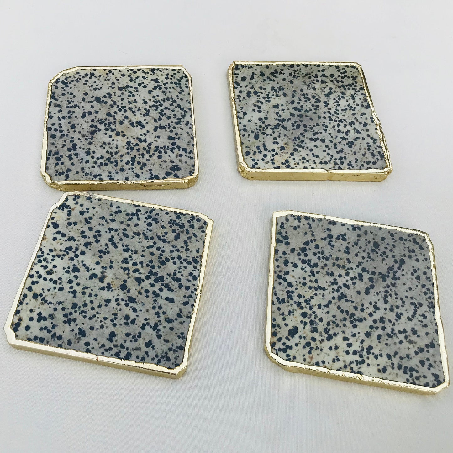 Dalmatian Jasper/Gemstone/Semi-precious stone/Agate - Set of 4 Large Coasters/Personalised Momentos