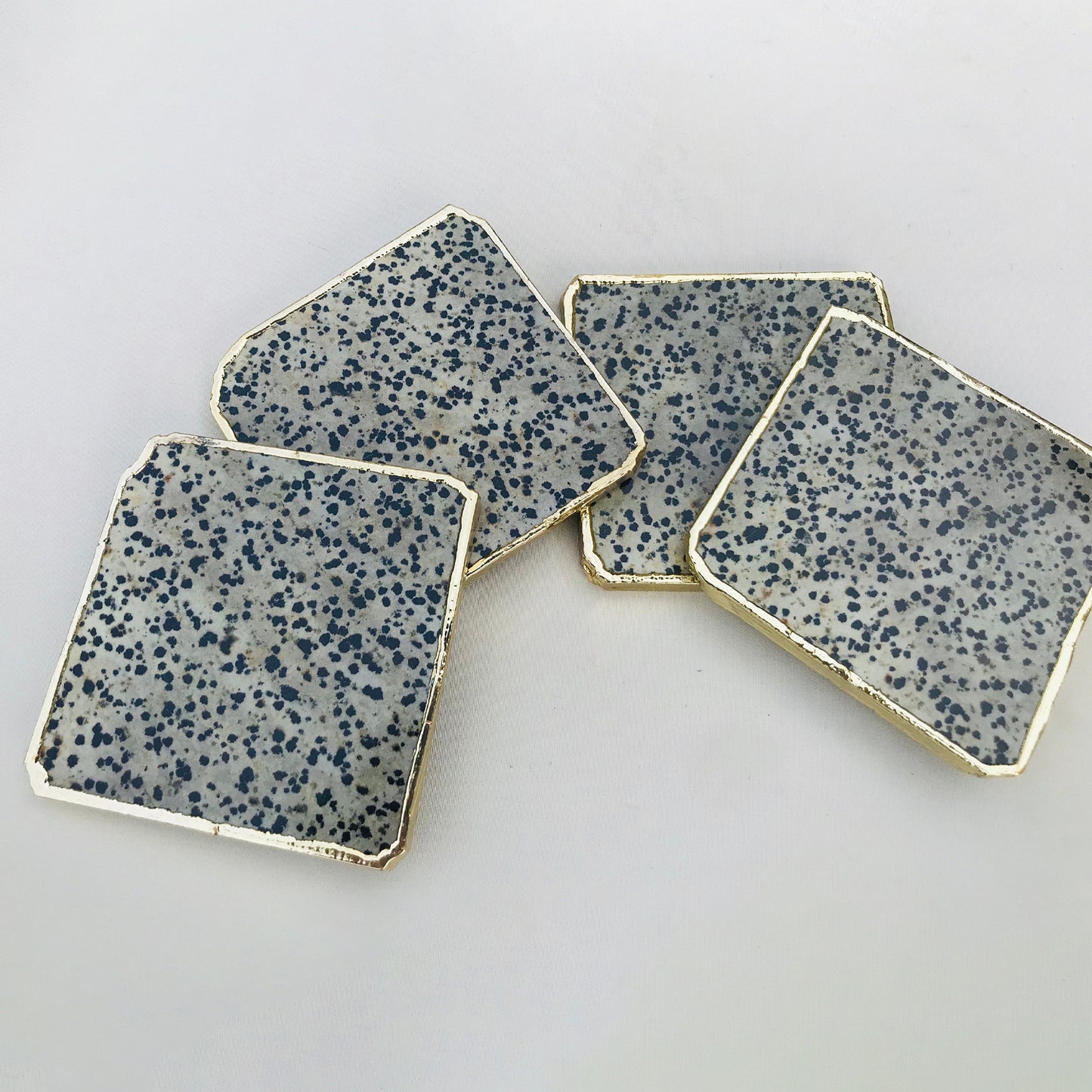 Dalmatian Jasper/Gemstone/Semi-precious stone/Agate - Set of 4 Large Coasters/Personalised Momentos