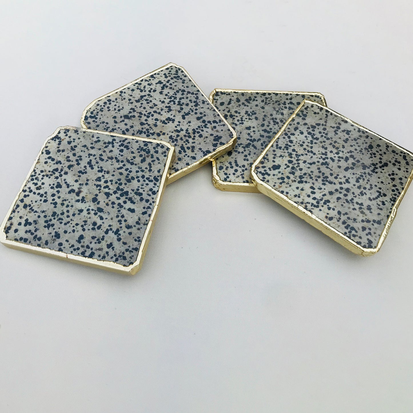 Dalmatian Jasper/Gemstone/Semi-precious stone/Agate - Set of 4 Large Coasters/Personalised Momentos