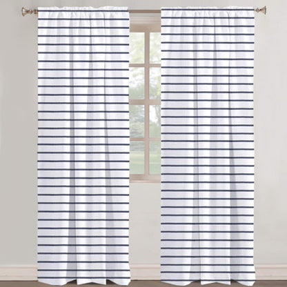Daphne - Set of 2 Panels Crewel Embroidered Curtains | Linen Cotton Mix | Fully Embroidered | Lined
