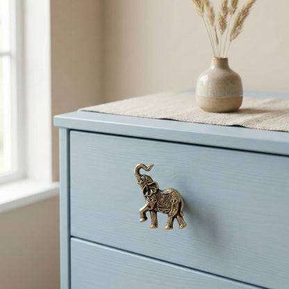 Antique Brass Elephant Drawer Knobs