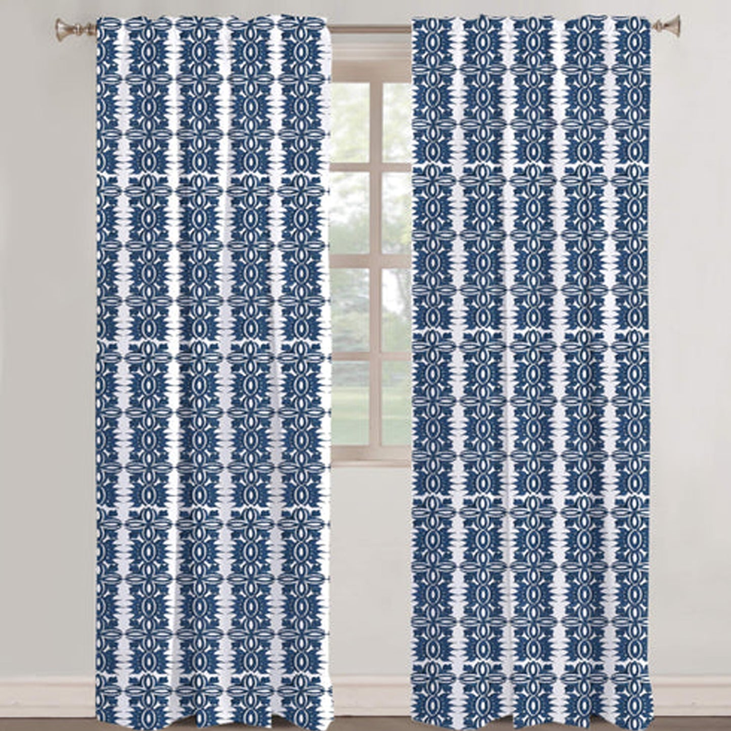 Elektra - Set of 2 Panels Crewel Embroidered Curtains | Linen Cotton Mix | Fully Embroidered | Lined