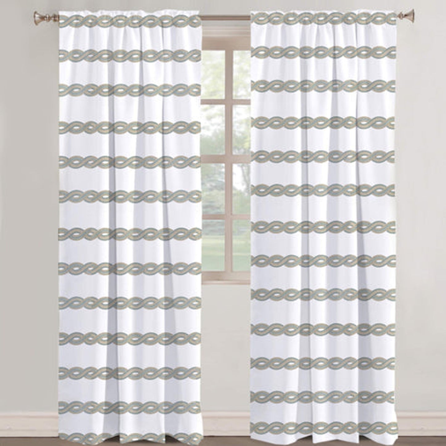 Eleni - Set of 2 Panels Crewel Embroidered Curtains | Linen Cotton Mix | Fully Embroidered | Lined