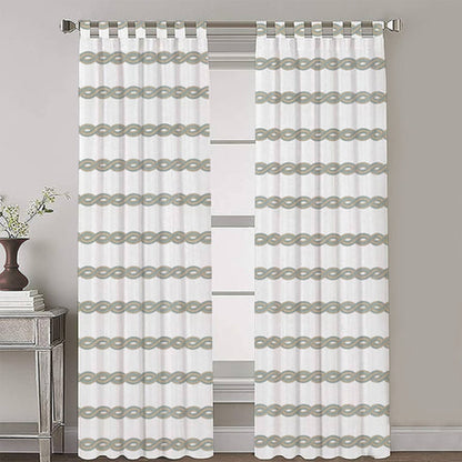 Eleni - Set of 2 Panels Crewel Embroidered Curtains | Linen Cotton Mix | Fully Embroidered | Lined