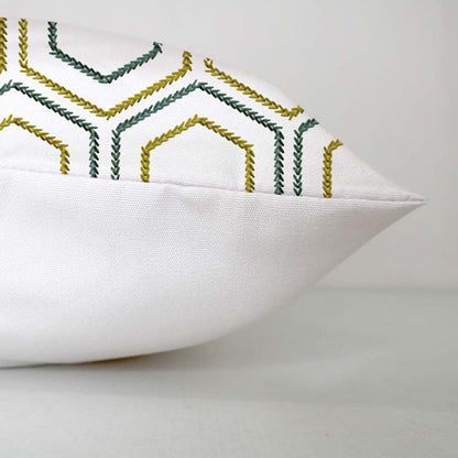 Evangeline  - Set of 4 Pieces | Cotton Linen Fabric | Crewel Embroidered | Pillow/Cushion Cover Set | With or Without Insert