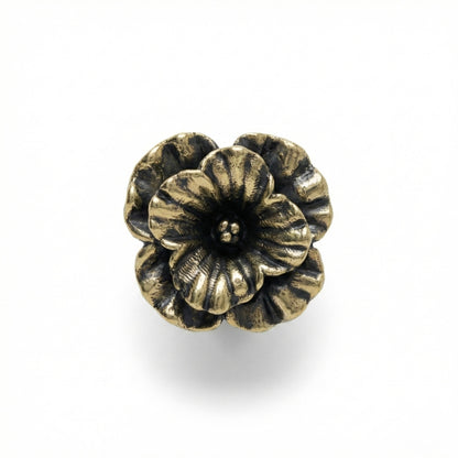 Antique Brass Flower Drawer Knobs