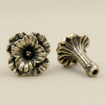 Antique Brass Flower Drawer Knobs