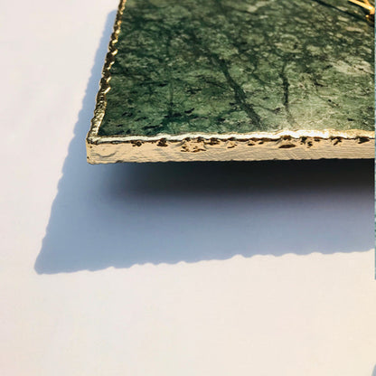 Green Marble Large Wall Clock/Personalised Momento