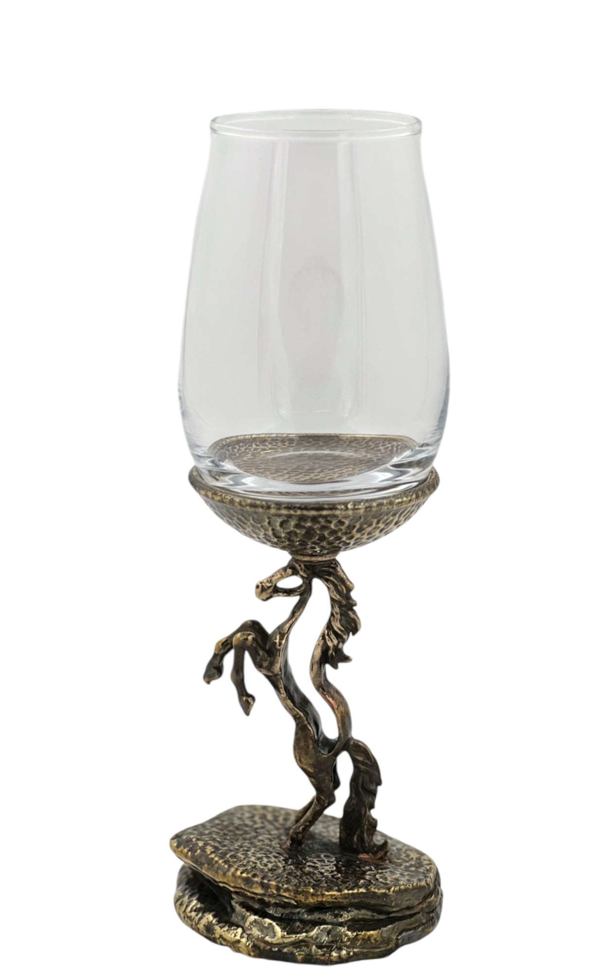 Set of 4 - Stallion Wine Glasses | Decorative Drinkware | Statement Barware | Antique, Gold or Silver Finish