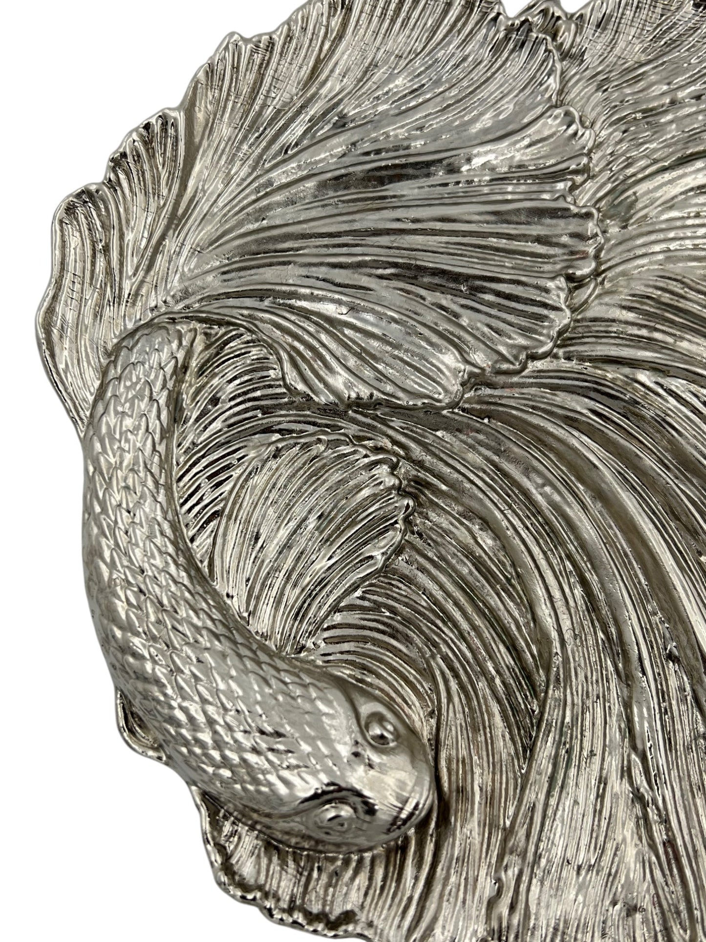 Fish Tray - Decorative Metal Tray | Small Plate | Centrepiece | Home Accent | Antique Gold or Silver Finish