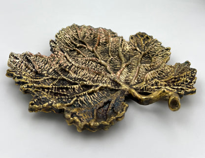 Maple Leaf Tray - Decorative Metal Tray | Small Platter | Centrepiece | Home Accent | Gold, Silver or Antique Finish