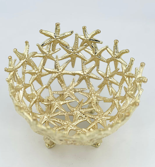 Starfish Bowl - Decorative Serveware | Candy Bowl | Centrepiece | Home Accent | Gold or Antique Finish