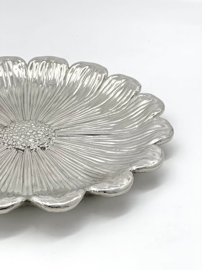 Sunflower Decorative Tray – Electro-formed Flower Jewellery Dish | Gold, Silver, Antique Finish | Flower Inspired Home Accent