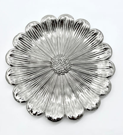 Sunflower Decorative Tray – Electro-formed Flower Jewellery Dish | Gold, Silver, Antique Finish | Flower Inspired Home Accent
