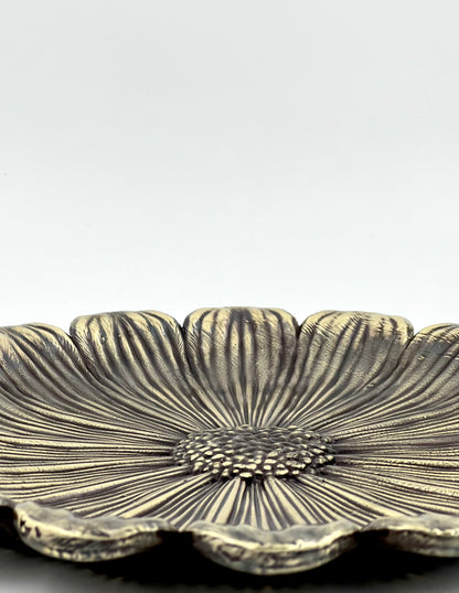 Sunflower Decorative Tray – Electro-formed Flower Jewellery Dish | Gold, Silver, Antique Finish | Flower Inspired Home Accent