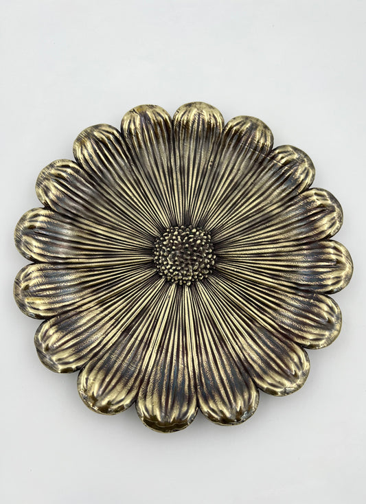 Sunflower Decorative Tray – Electro-formed Flower Jewellery Dish | Gold, Silver, Antique Finish | Flower Inspired Home Accent