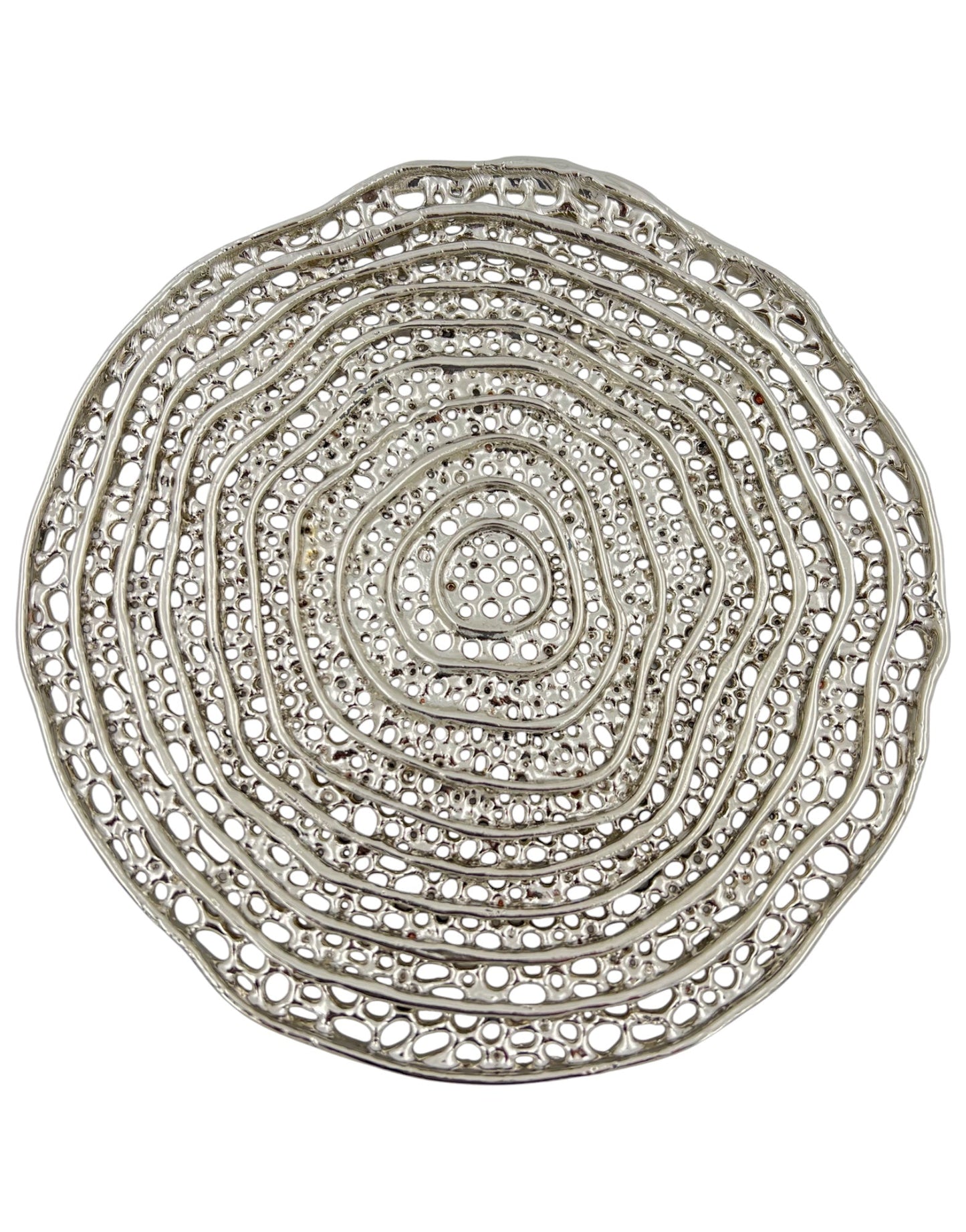 Metal spiral decorative dosa tray | Round centrepiece serving tray in gold, silver or antique