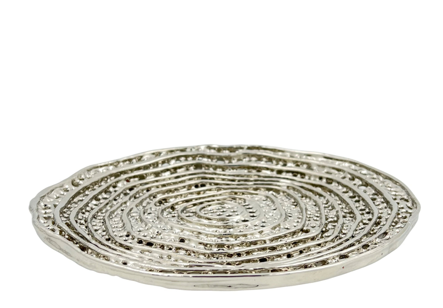 Metal spiral decorative dosa tray | Round centrepiece serving tray in gold, silver or antique