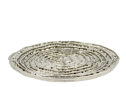Metal spiral decorative dosa tray | Round centrepiece serving tray in gold, silver or antique