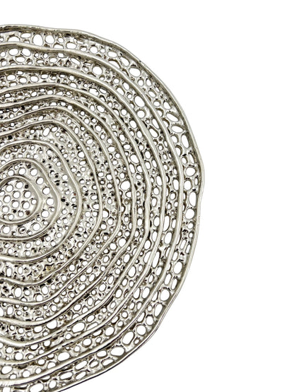 Metal spiral decorative dosa tray | Round centrepiece serving tray in gold, silver or antique