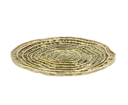 Metal spiral decorative dosa tray | Round centrepiece serving tray in gold, silver or antique