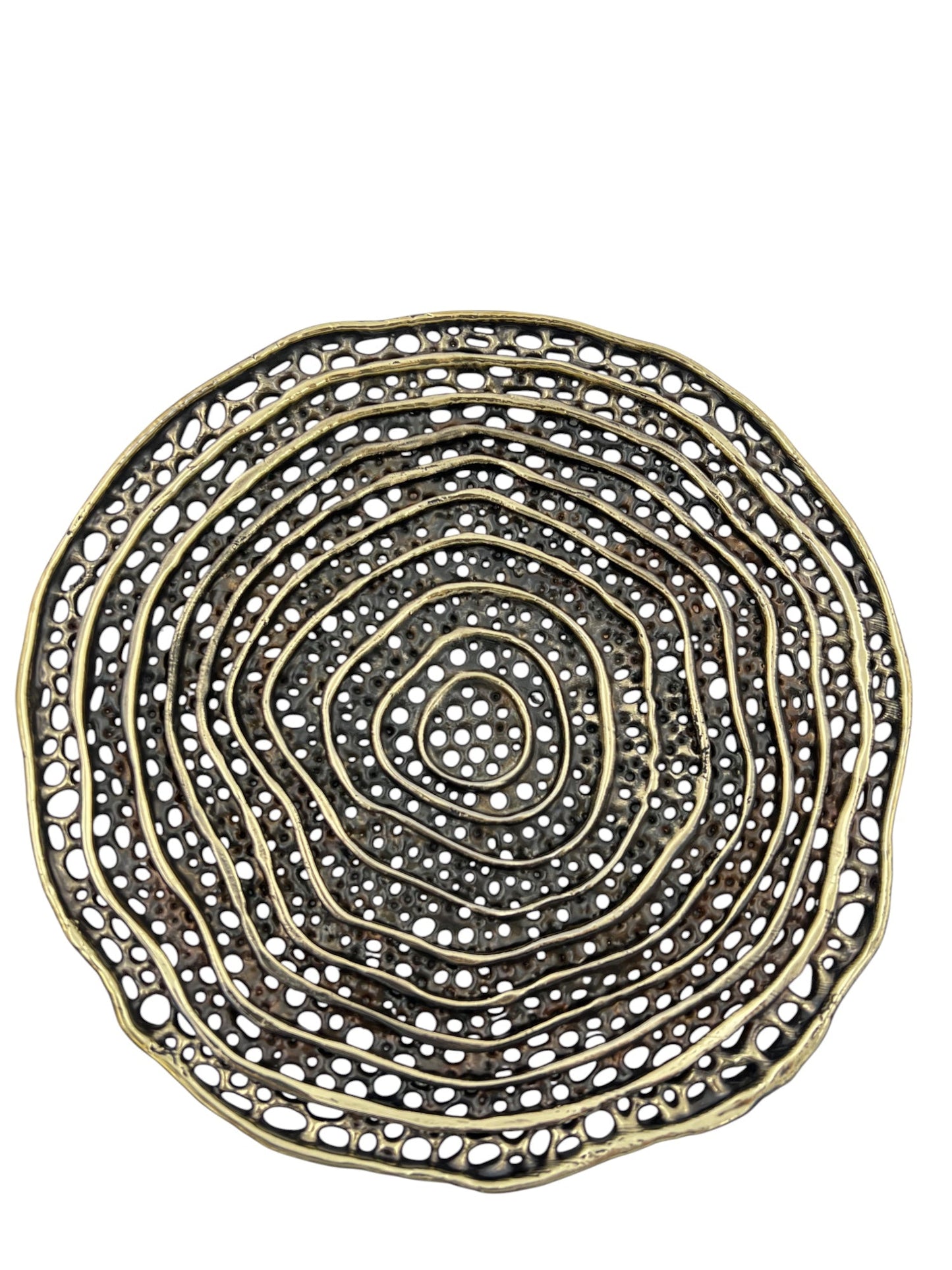 Metal spiral decorative dosa tray | Round centrepiece serving tray in gold, silver or antique