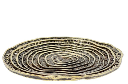 Metal spiral decorative dosa tray | Round centrepiece serving tray in gold, silver or antique