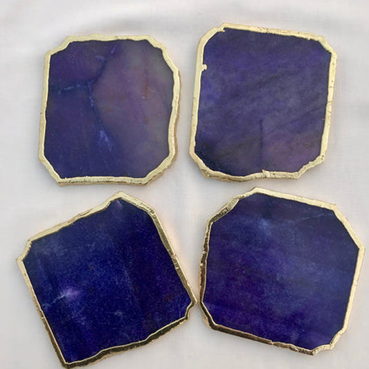 Indigo Agate Aventurine Set of 4 Large Coasters/Personalised Momentos