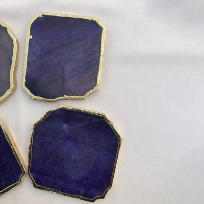 Indigo Agate Aventurine Set of 4 Large Coasters/Personalised Momentos