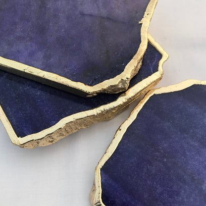 Indigo Agate Aventurine Set of 4 Large Coasters/Personalised Momentos