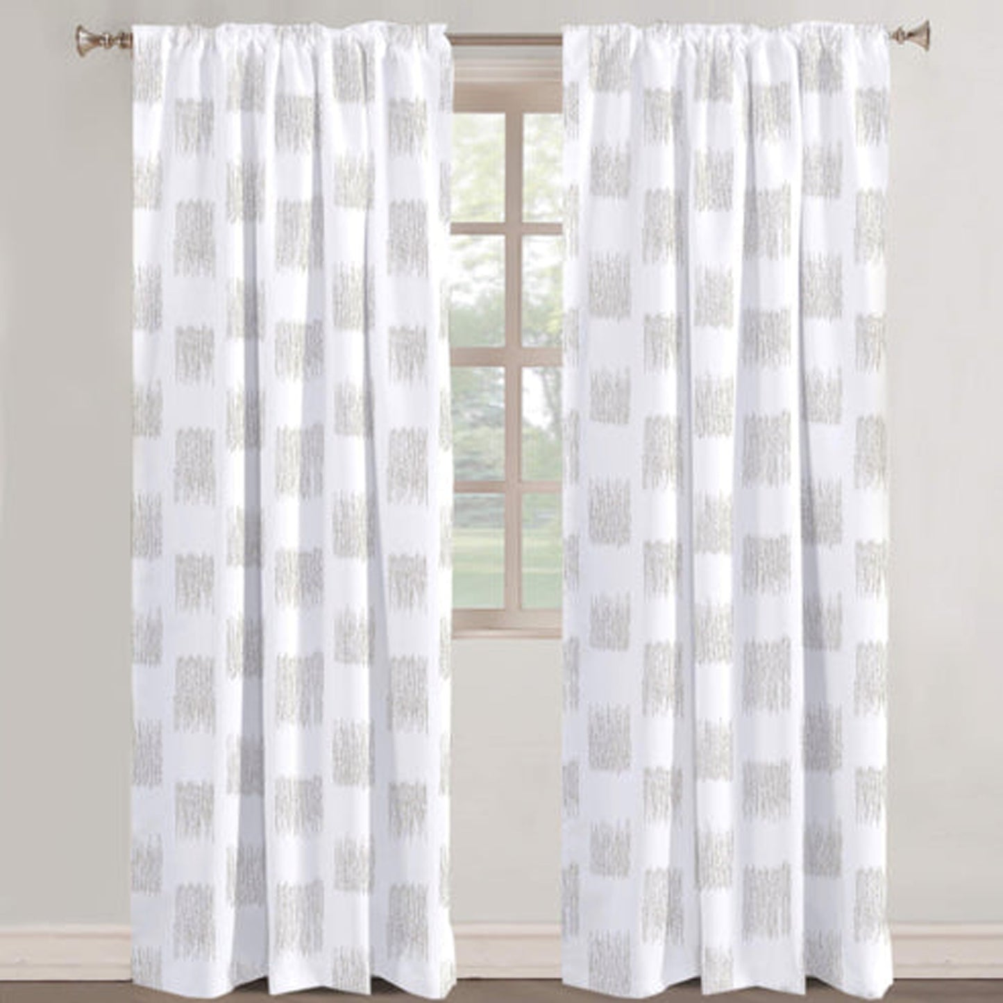 Isabeau - Set of 2 Panels Crewel Embroidered Curtains | Linen Cotton Mix | Fully Embroidered | Lined