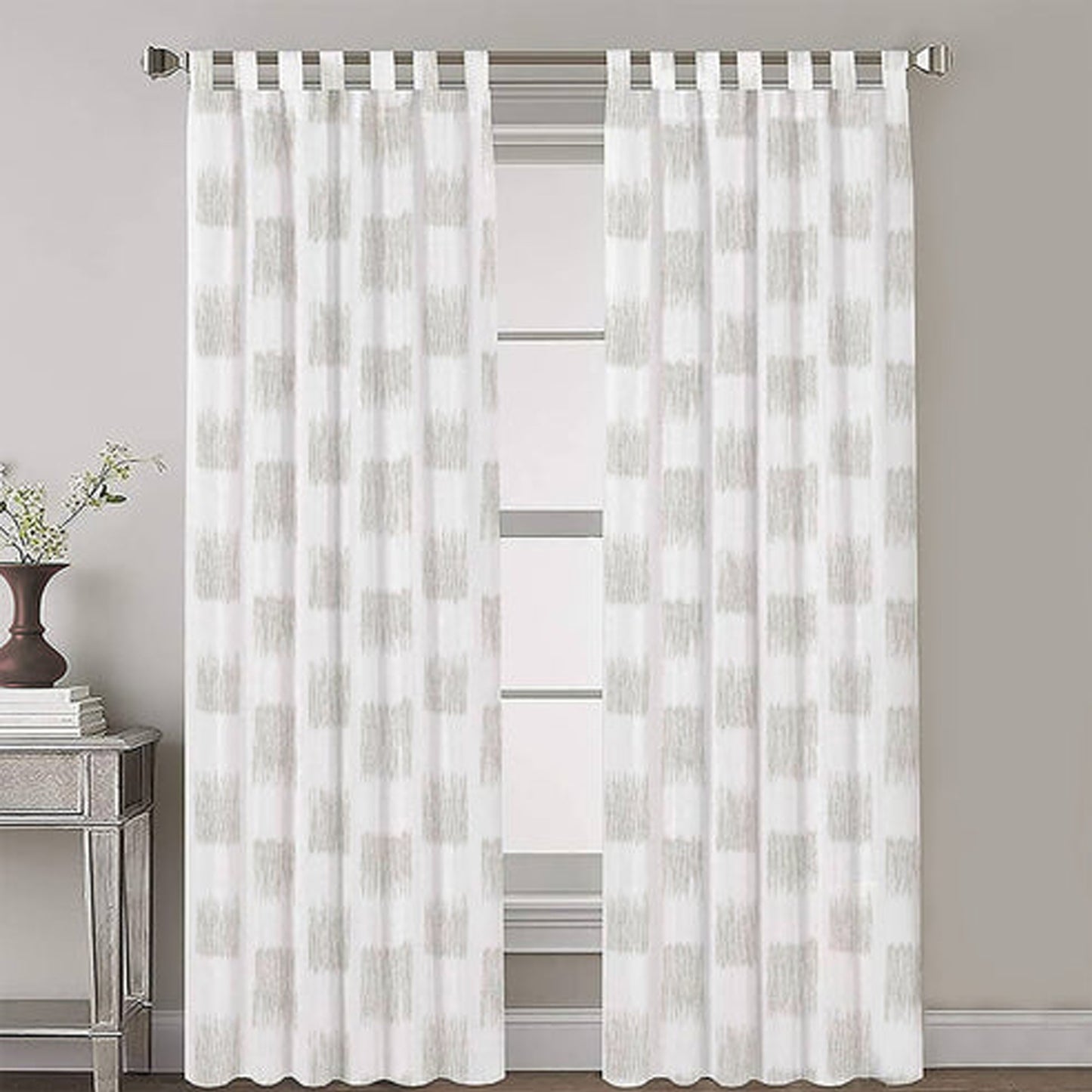 Isabeau - Set of 2 Panels Crewel Embroidered Curtains | Linen Cotton Mix | Fully Embroidered | Lined
