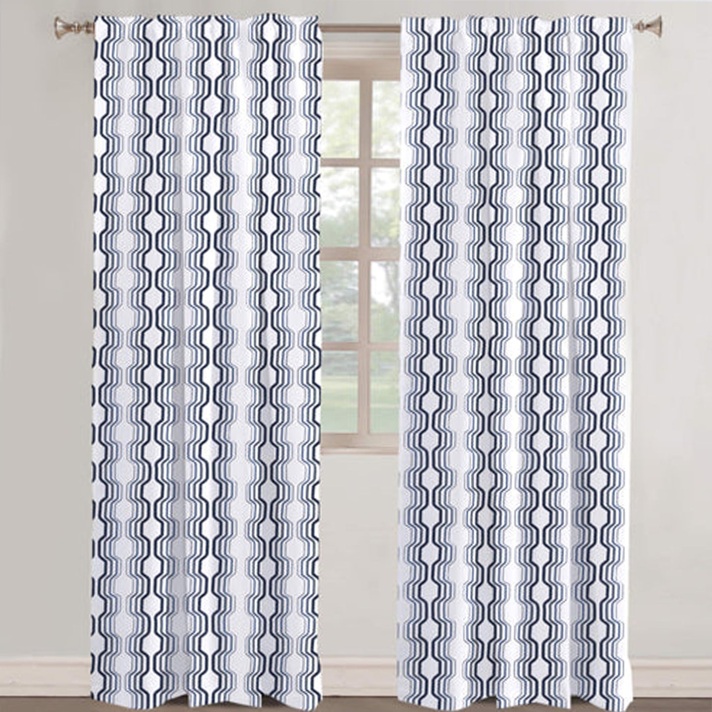 Isla - Set of 2 Panels Crewel Embroidered Curtains | Linen Cotton Mix | Fully Embroidered | Lined