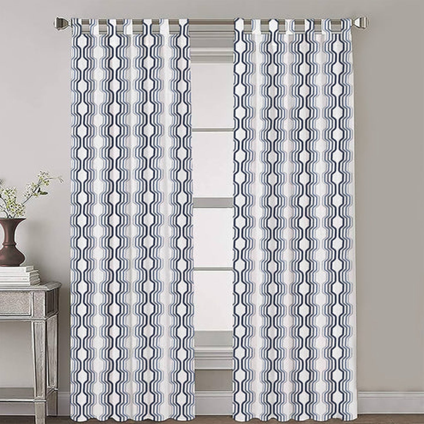 Isla - Set of 2 Panels Crewel Embroidered Curtains | Linen Cotton Mix | Fully Embroidered | Lined