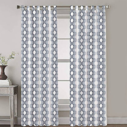Isla - Set of 2 Panels Crewel Embroidered Curtains | Linen Cotton Mix | Fully Embroidered | Lined