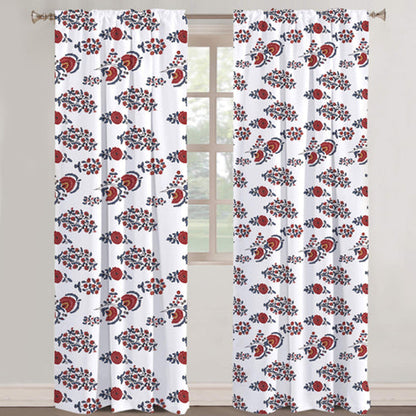Isolde - Set of 2 Panels Crewel Embroidered Curtains | Linen Cotton Mix | Fully Embroidered | Lined