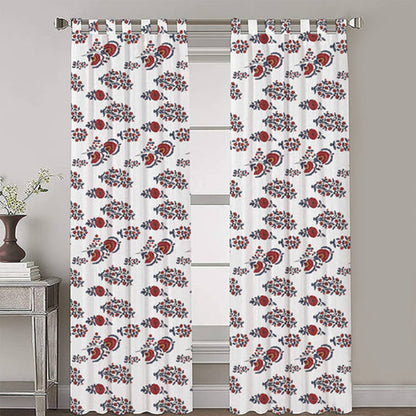 Isolde - Set of 2 Panels Crewel Embroidered Curtains | Linen Cotton Mix | Fully Embroidered | Lined