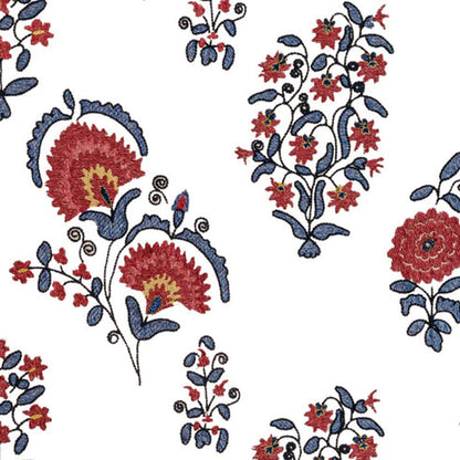 Isolde - Set of 2 Panels Crewel Embroidered Curtains | Linen Cotton Mix | Fully Embroidered | Lined